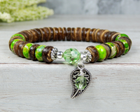 green nature bracelet leaf gifts handmade jewelry