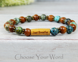 green and brown message bracelet inspirational gift