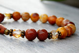 gemstone goldstone jasper beaded bracelet