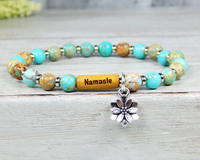 yogi gift with namaste word and lotus flower