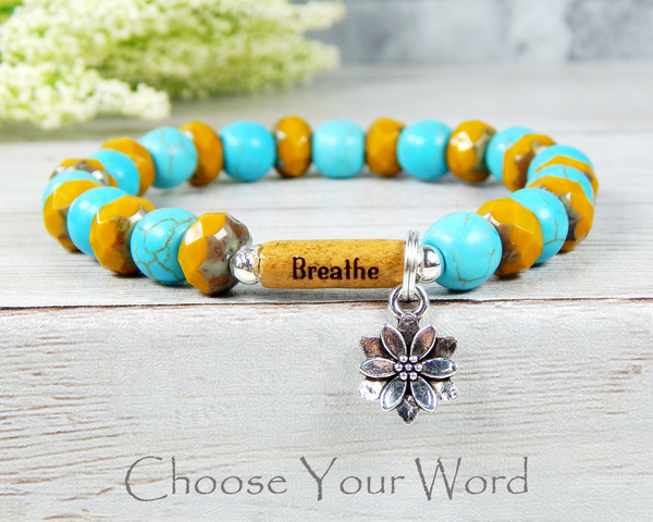 breathe bracelet yoga jewelry lotus flower bracelet