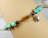 message bracelet lotus flower yoga jewelry
